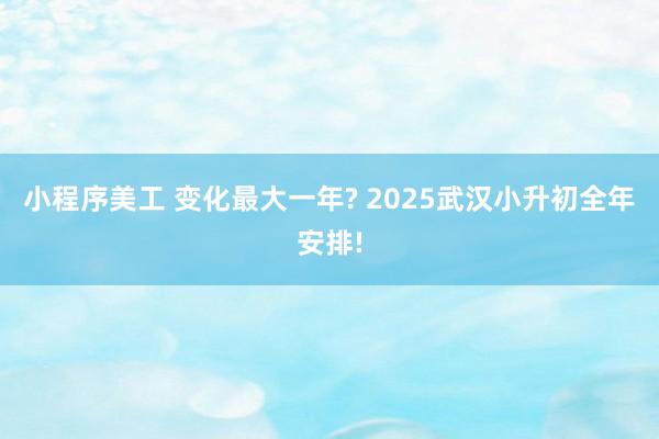 小程序美工 变化最大一年? 2025武汉小升初全年安排!